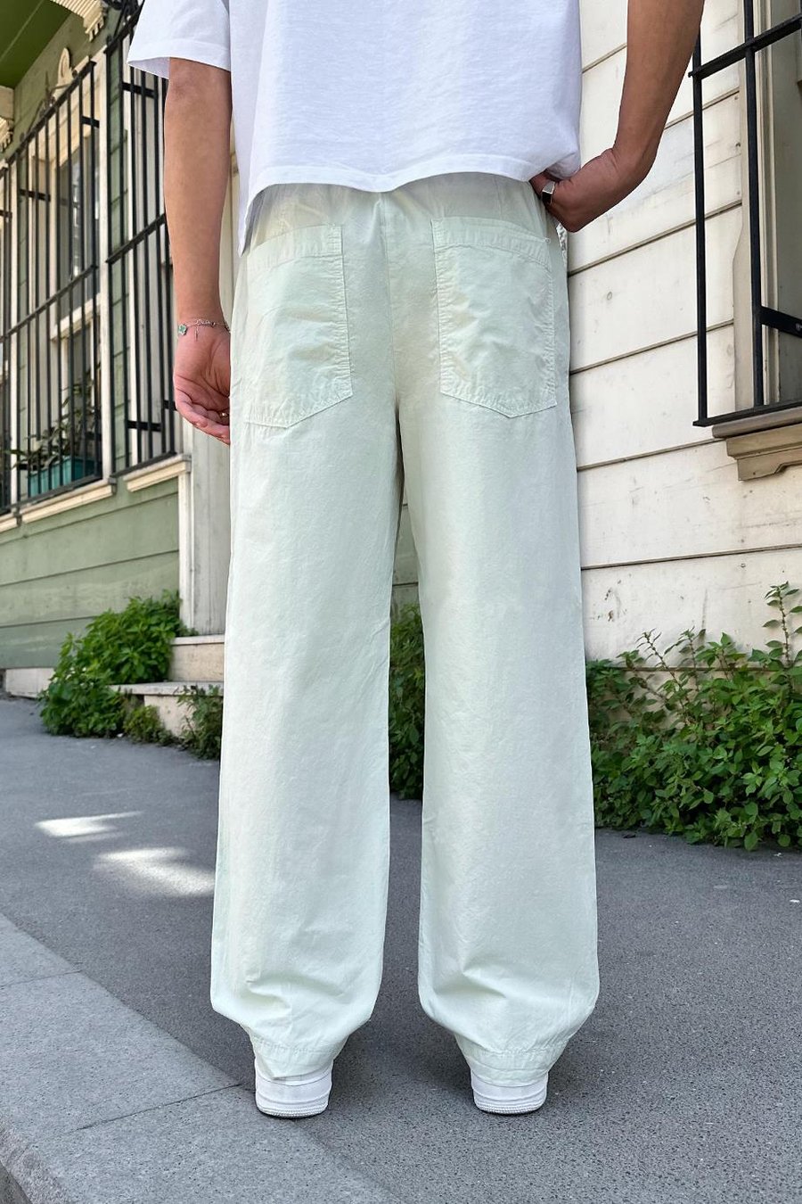 FISTIK YEŞİLİ Beli Lastikli Basic 4D GD Baggy Pantolon