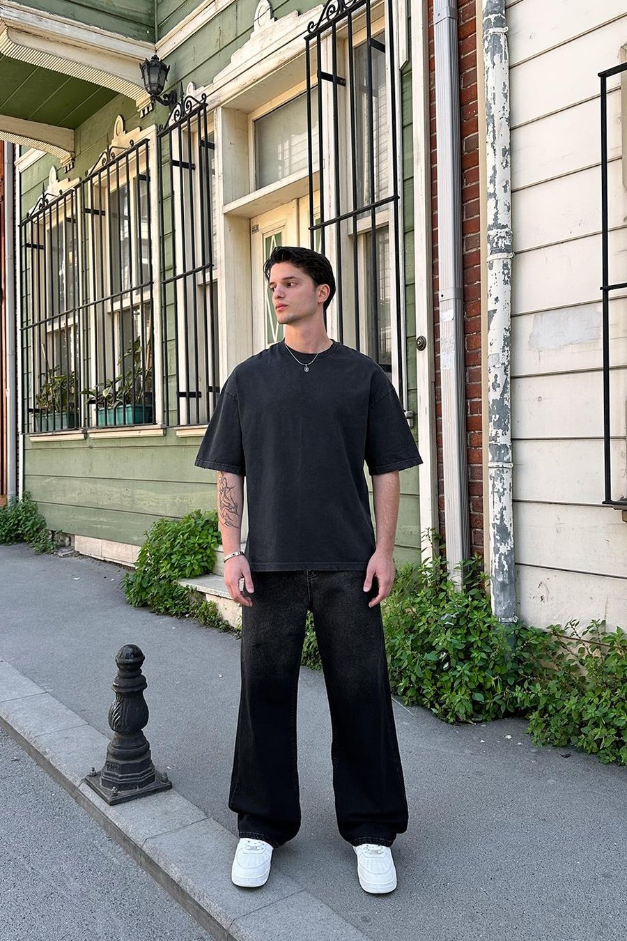 FÜME Acid Wash Basic 1Z EE Oversize Tişört