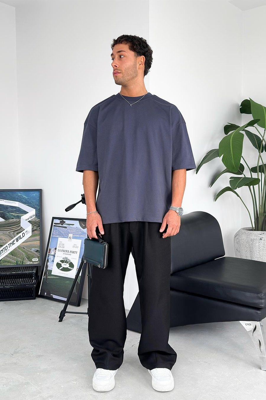 Füme Cozy Basic Soft Oversize Tişört