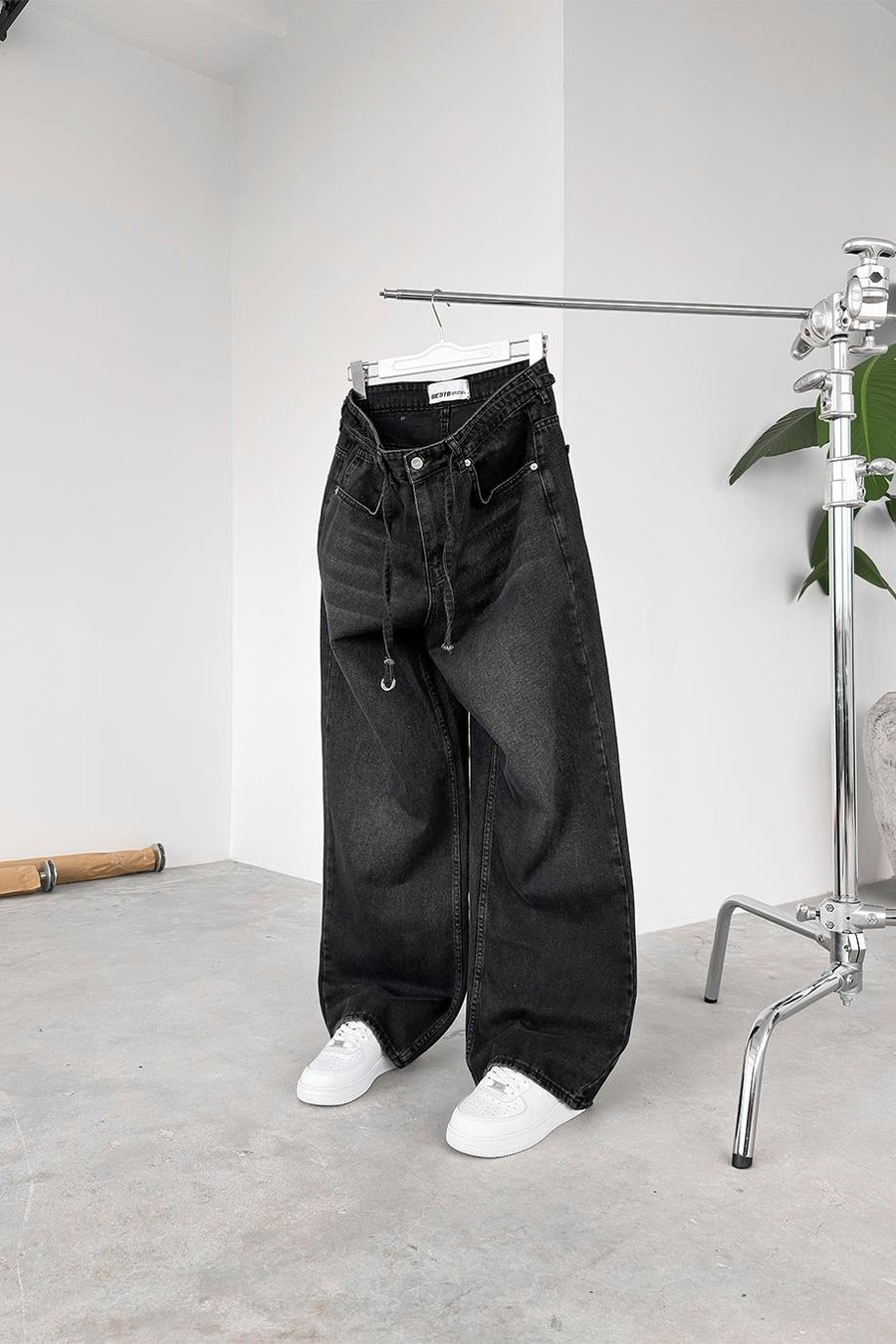 Füme Kemerli Basic Ekstra Bol Baggy Pantolon