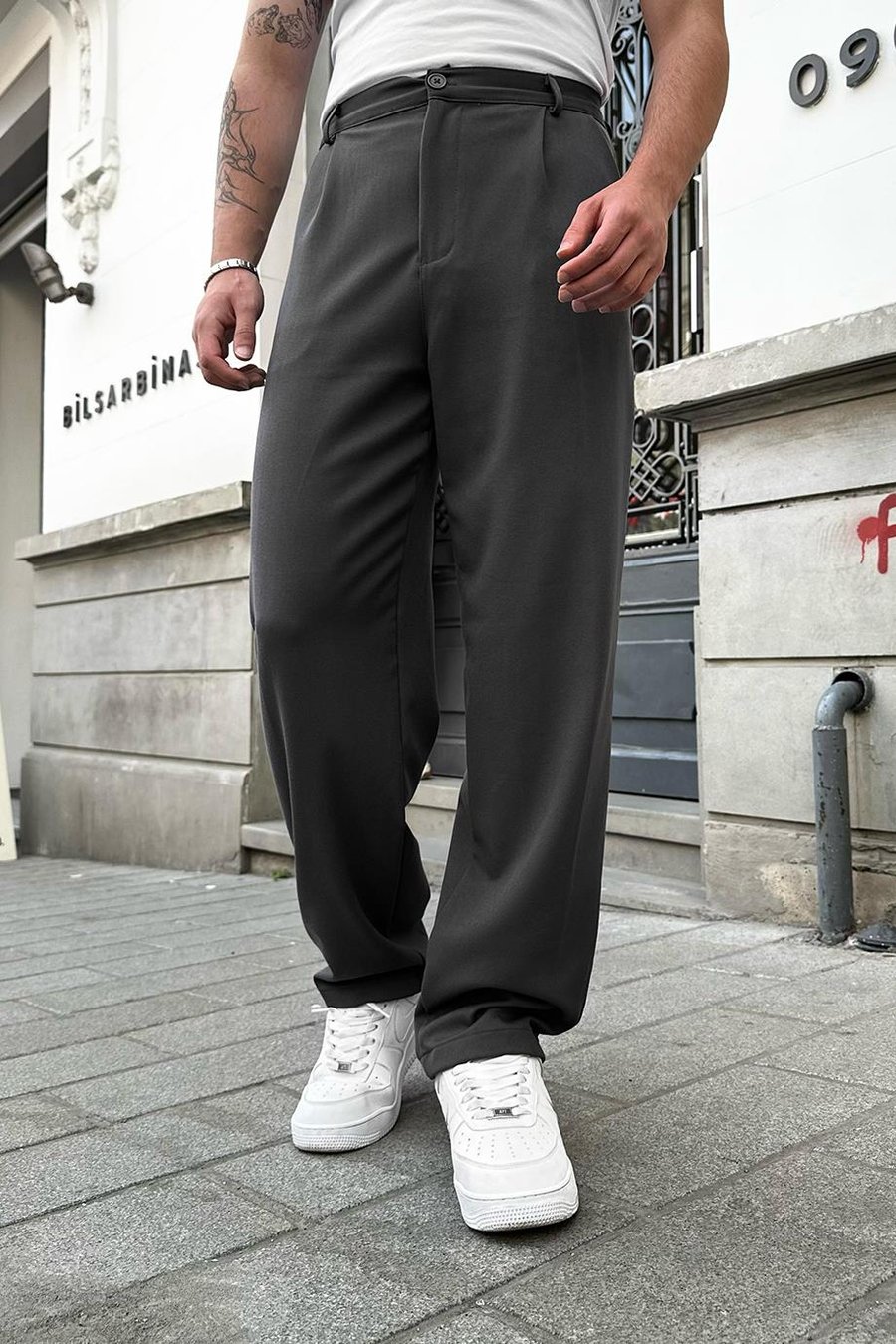 FÜME Pileli Basic Kumaş DAD Baggy Pantolon