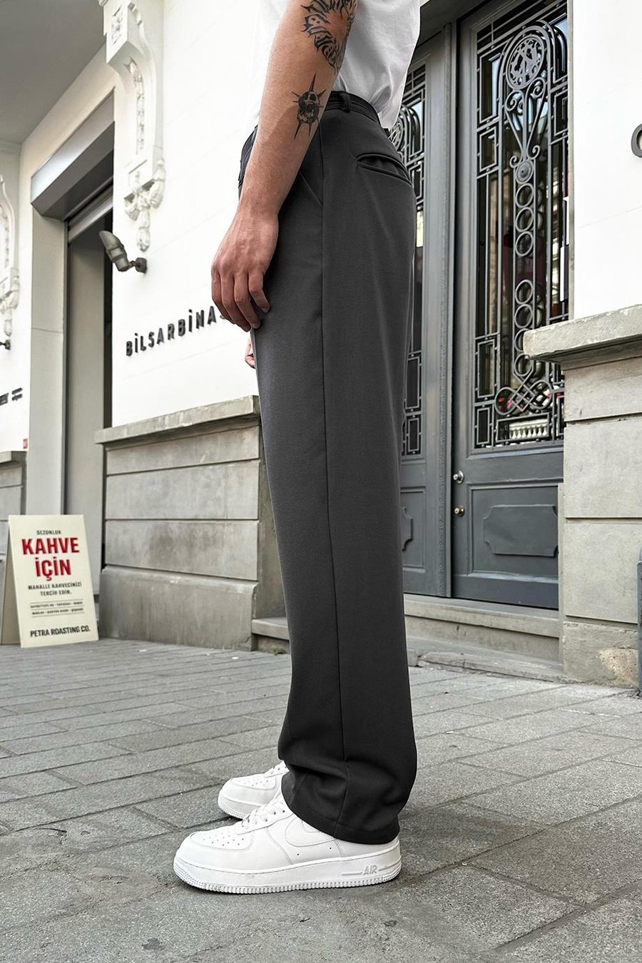 FÜME Pileli Basic Kumaş DAD Baggy Pantolon