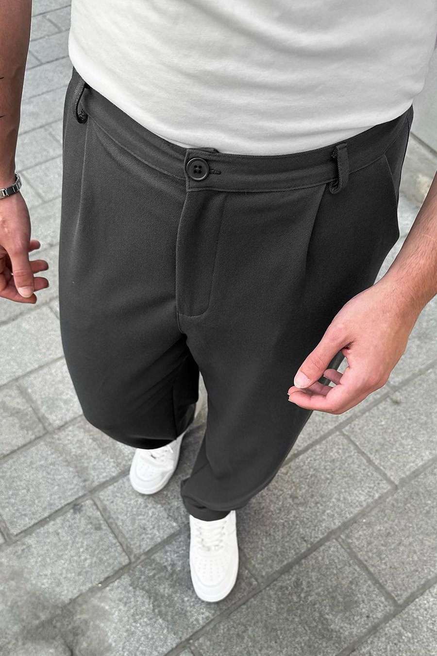 FÜME Pileli Basic Kumaş DAD Baggy Pantolon