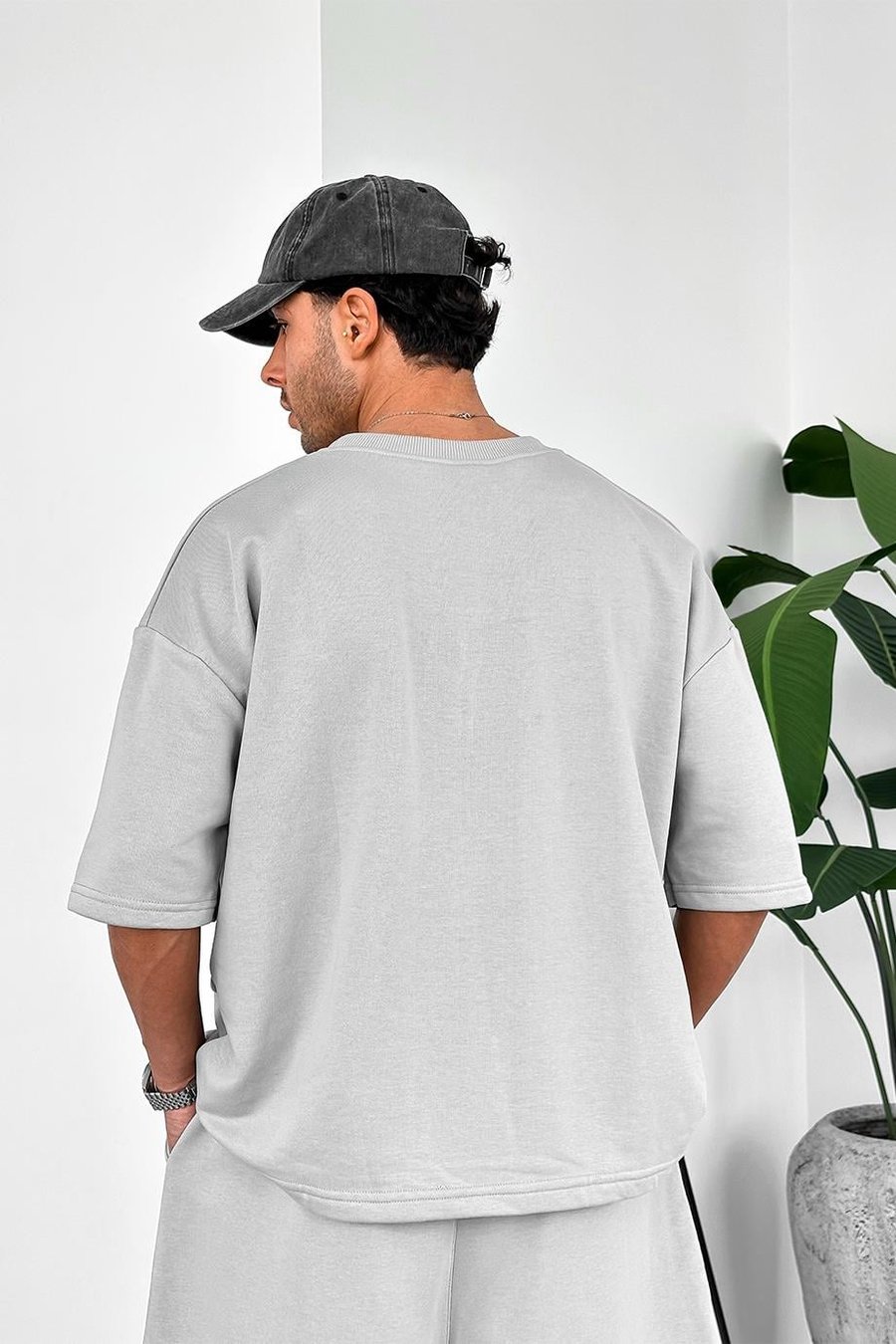 Gri 350GSM OUTPLENTY PREMİUM Basic Oversize Tişört