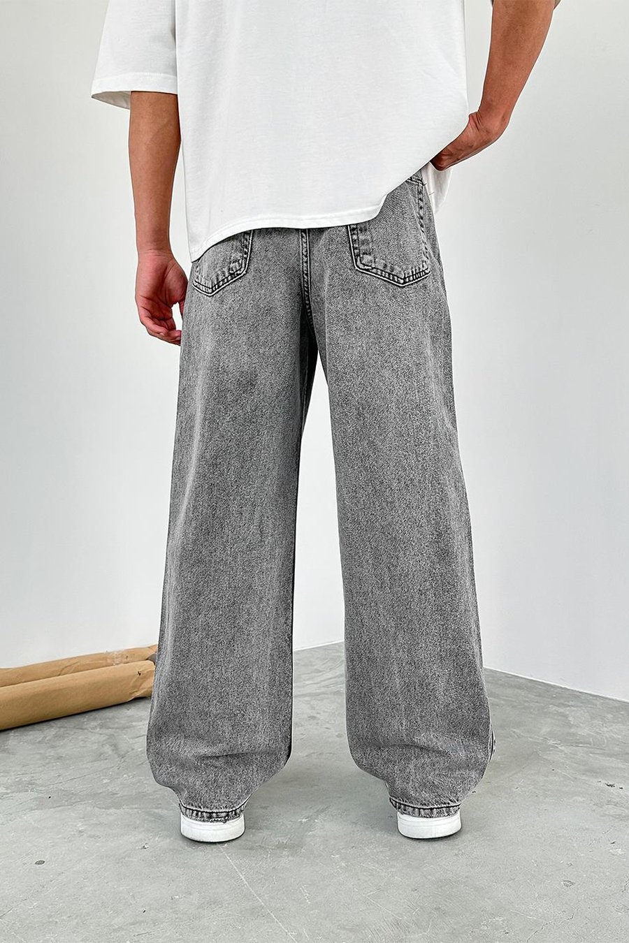 Gri Basic Old School Baggy Pantolon