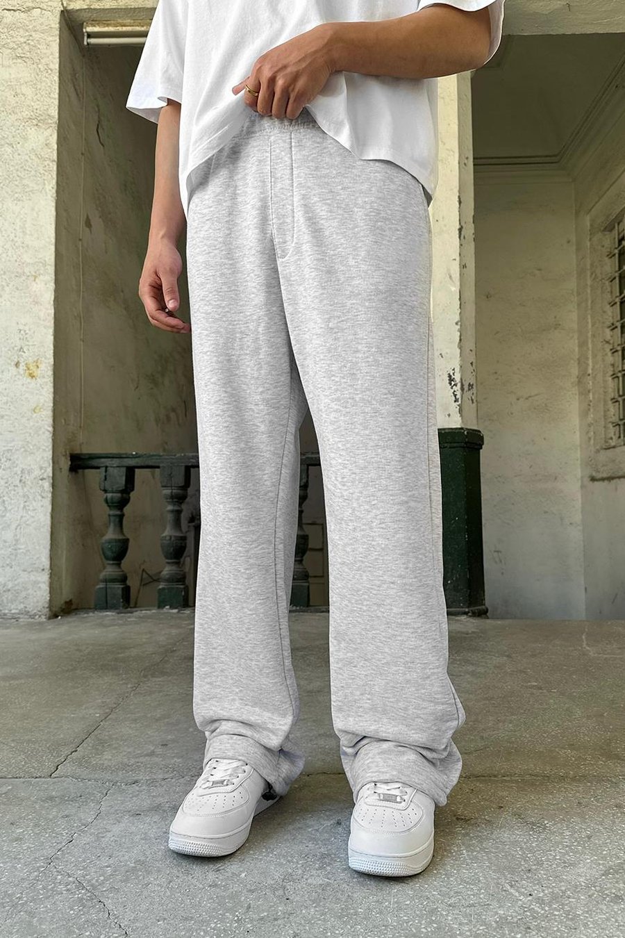 GRİ Basic OUTPLENTY PREMİUM Paçası Ayarlanabilir Baggy Eşofman