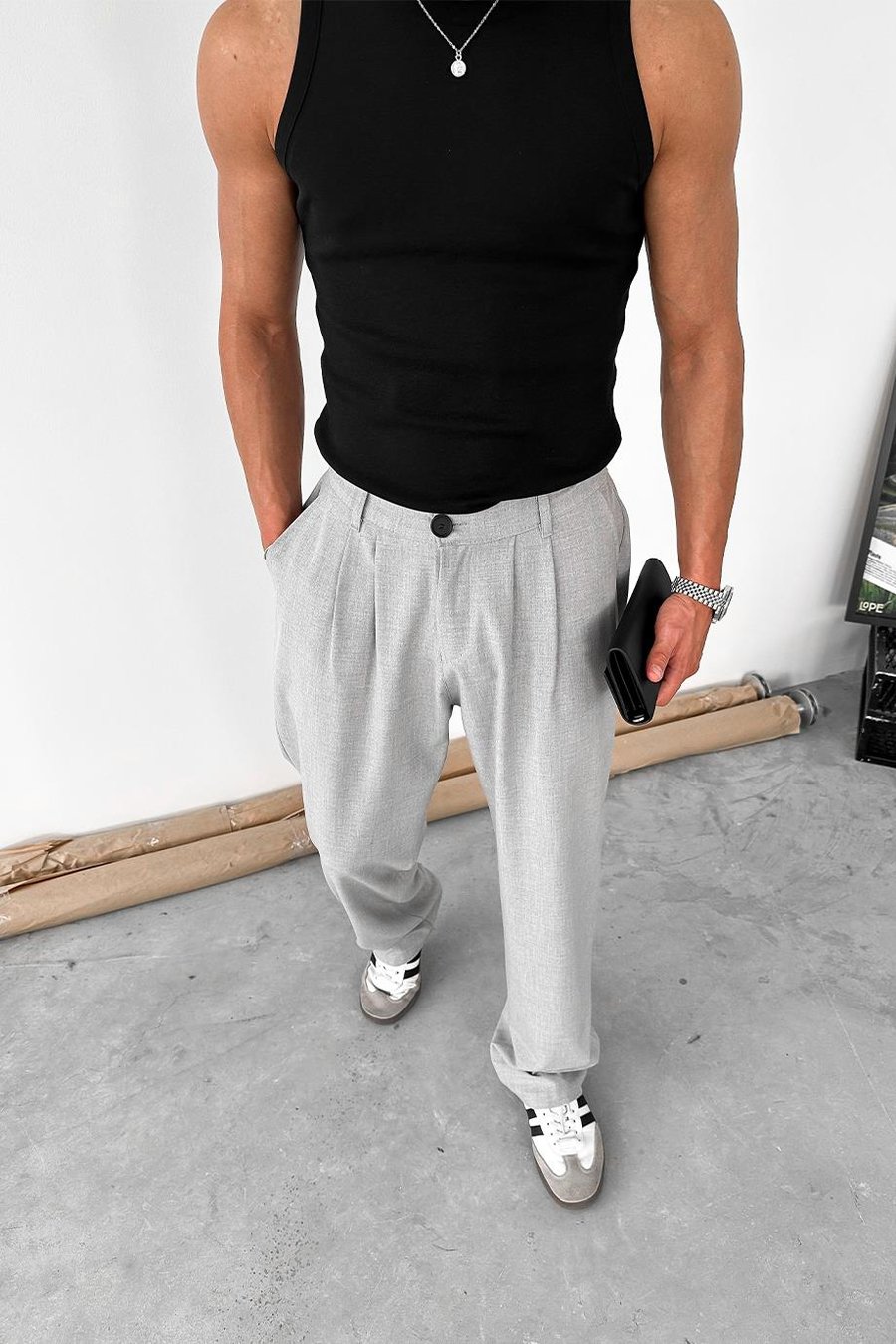 Gri Basic Premium Kumaş Pantolon