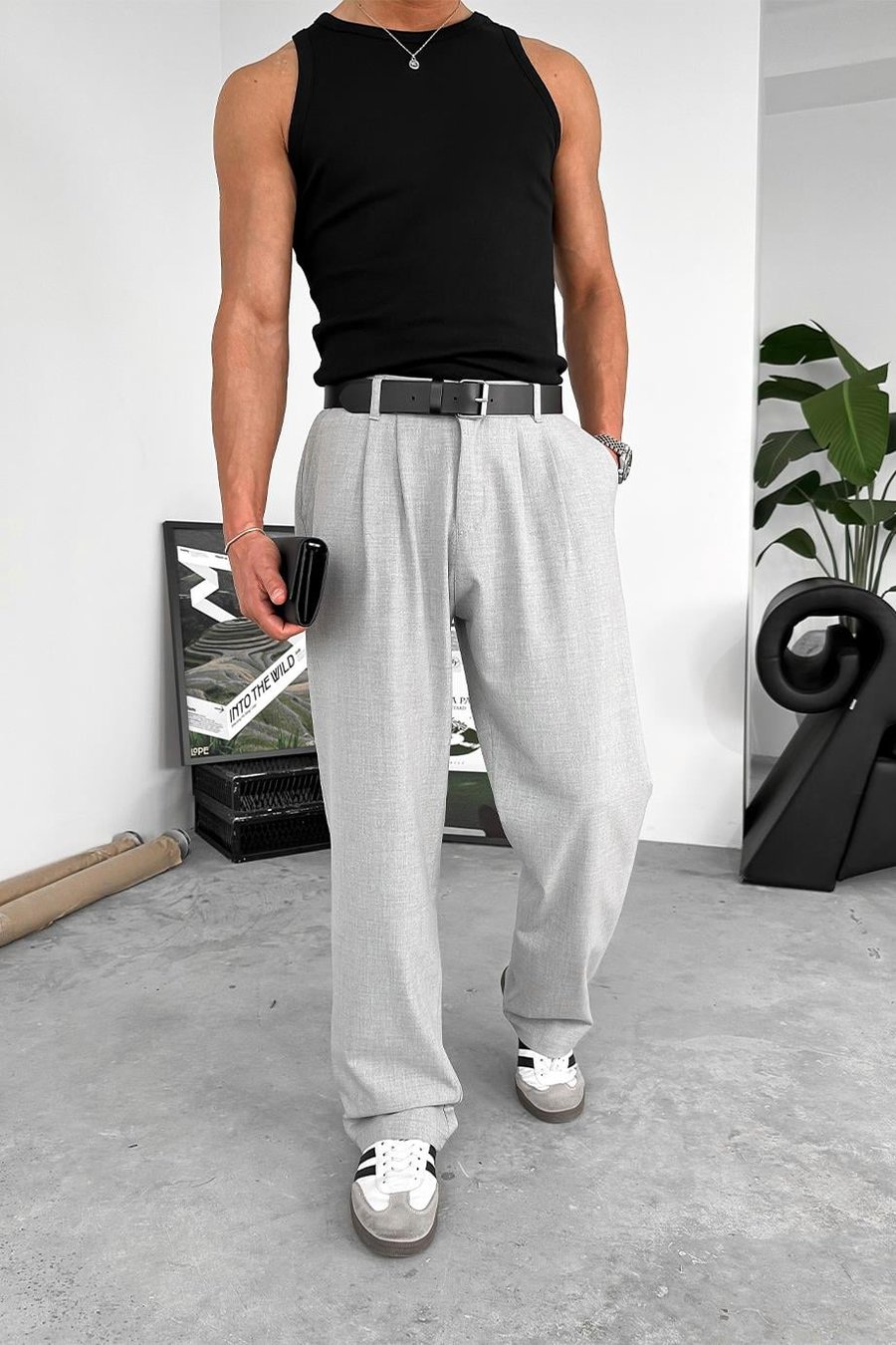 Gri Basic Premium Kumaş Pantolon