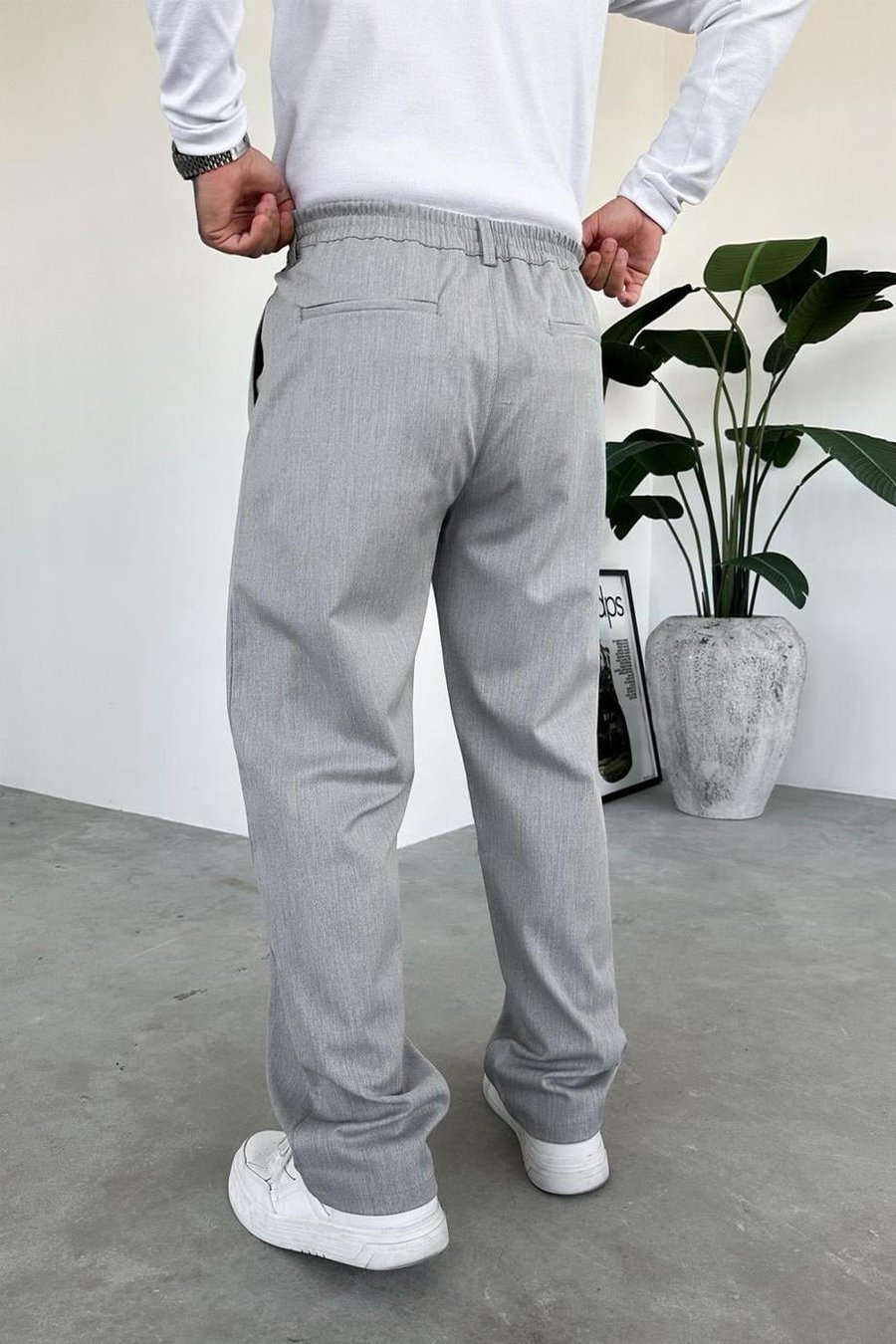 Gri Basic Premium Kumaş Pantolon