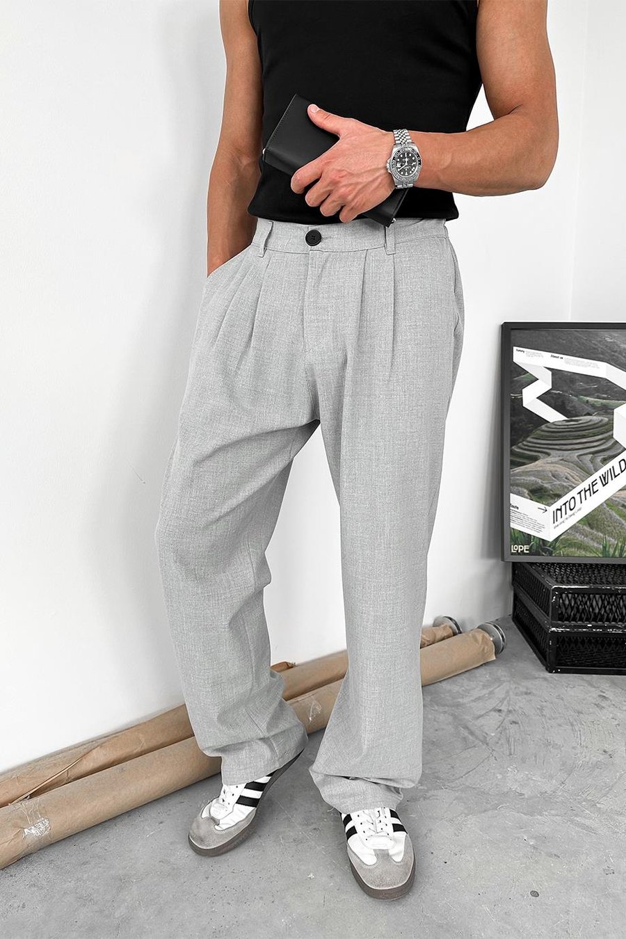 Gri Basic Premium Kumaş Pantolon