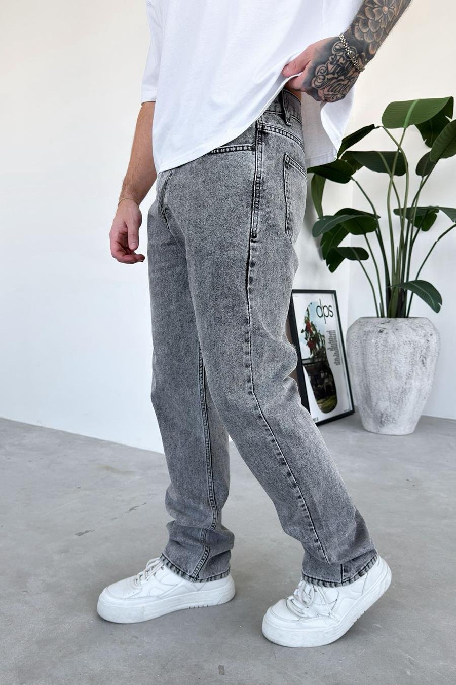 Gri Basic Regular Pantolon