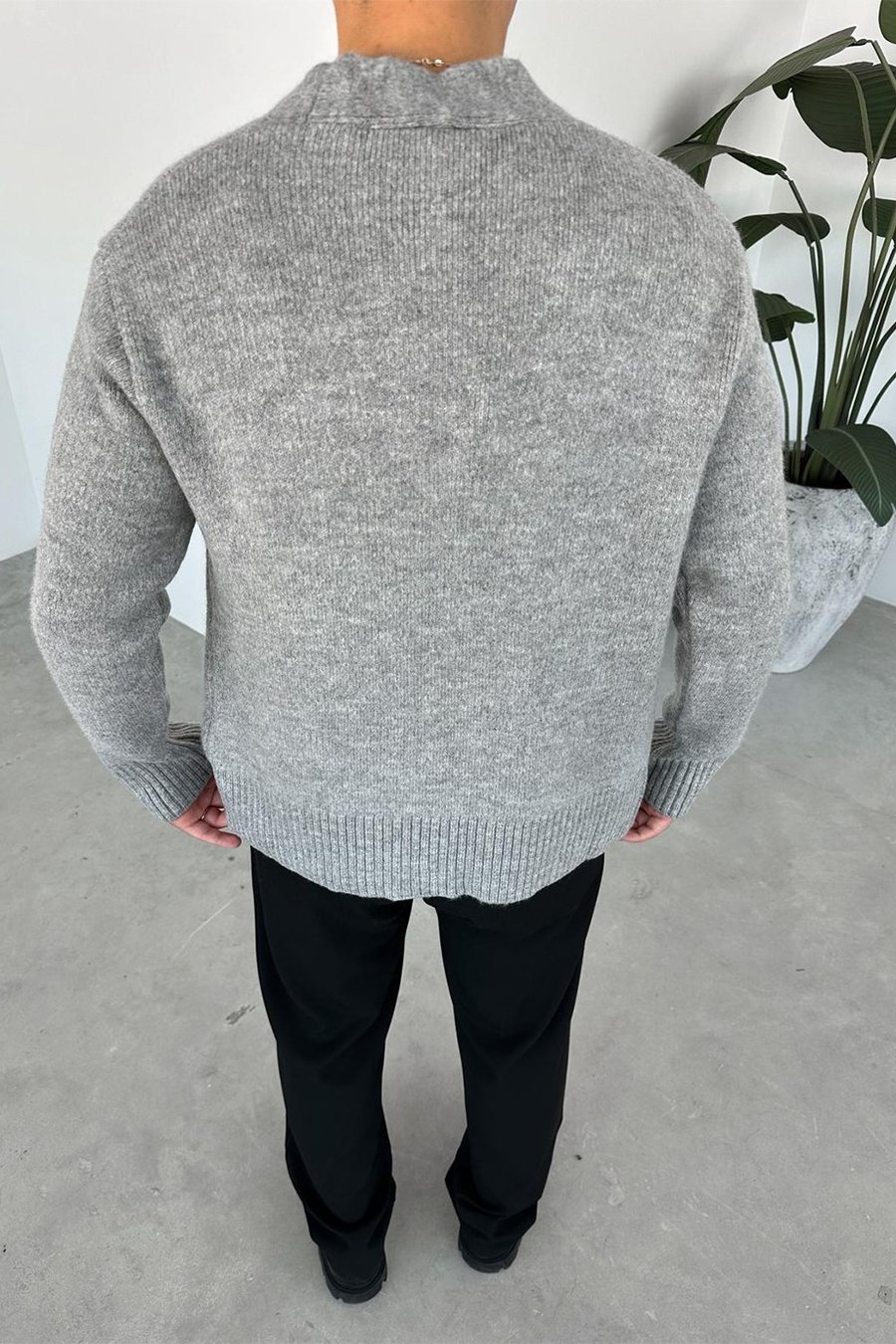 Gri Basic Soft Relaxed Hırka