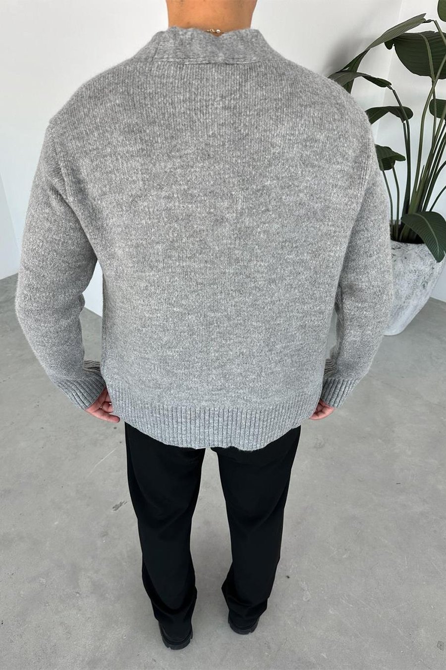 Gri Basic Soft Relaxed Hırka