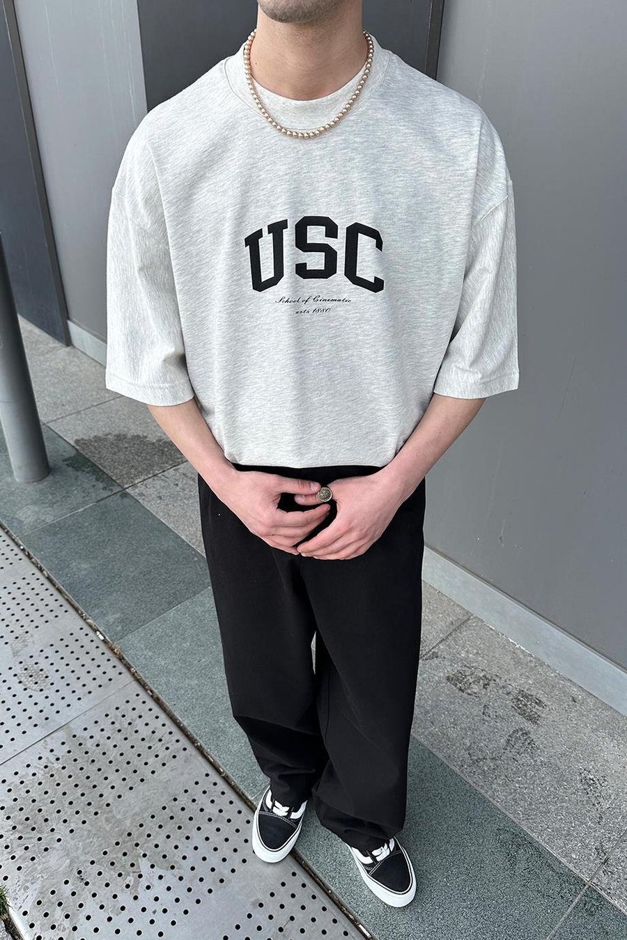 GRİ Basic Usc BS Oversize Tişört