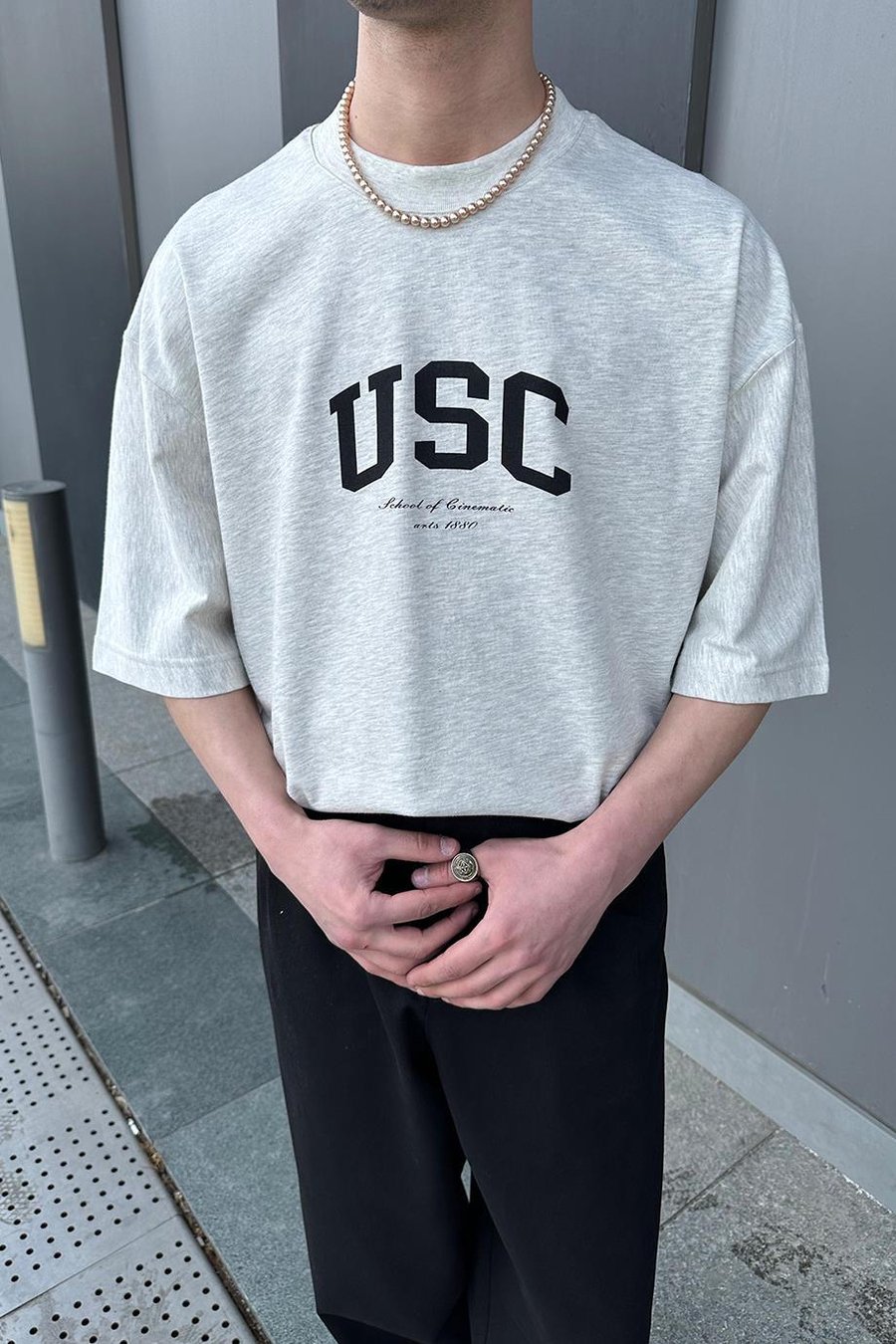 GRİ Basic Usc BS Oversize Tişört