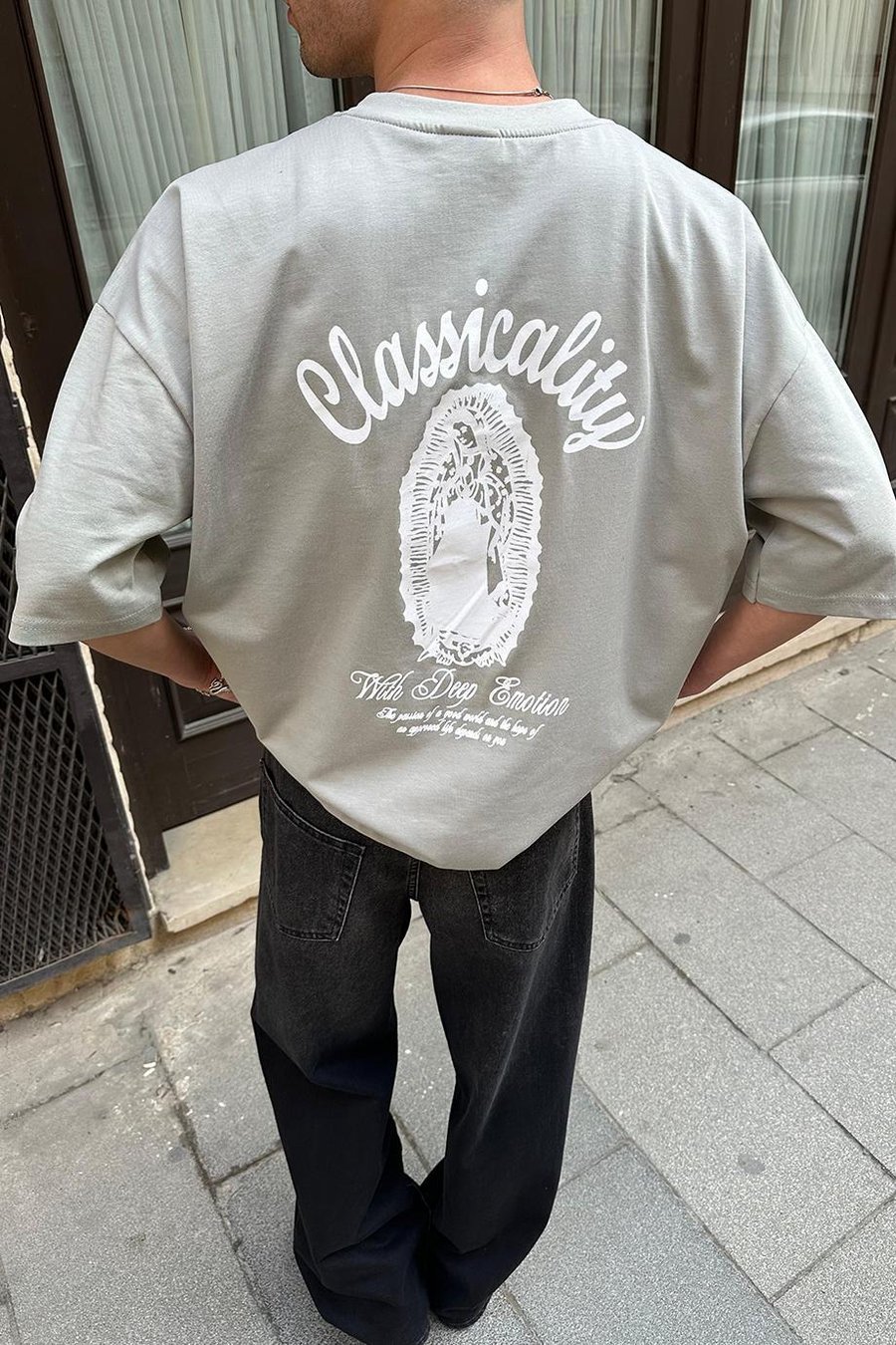 GRİ Classicality OUTPLENTY PREMİUM Oversize Tişört