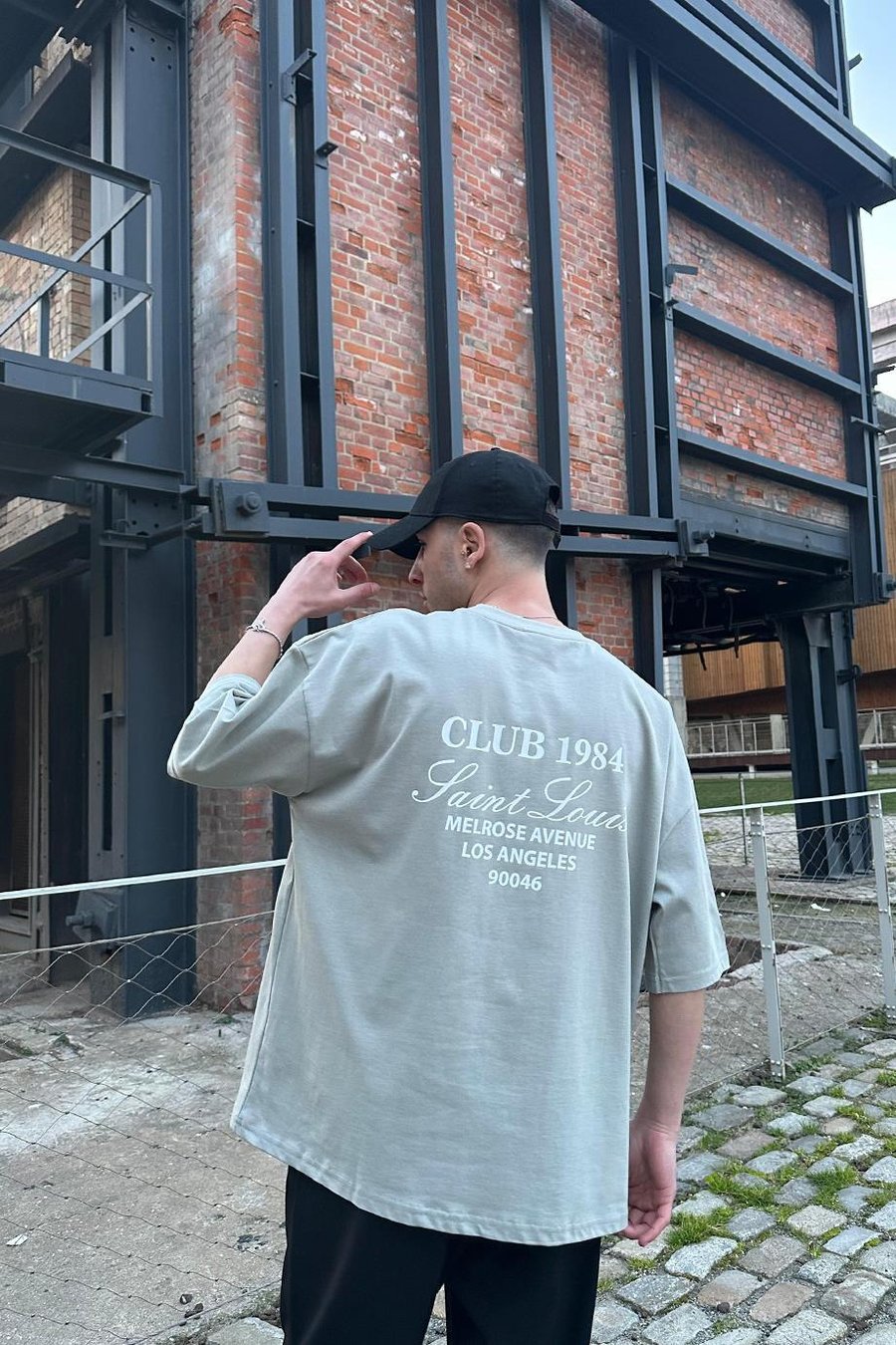 GRİ Club 1984 OUTPLENTY PREMİUM Oversize Tişört