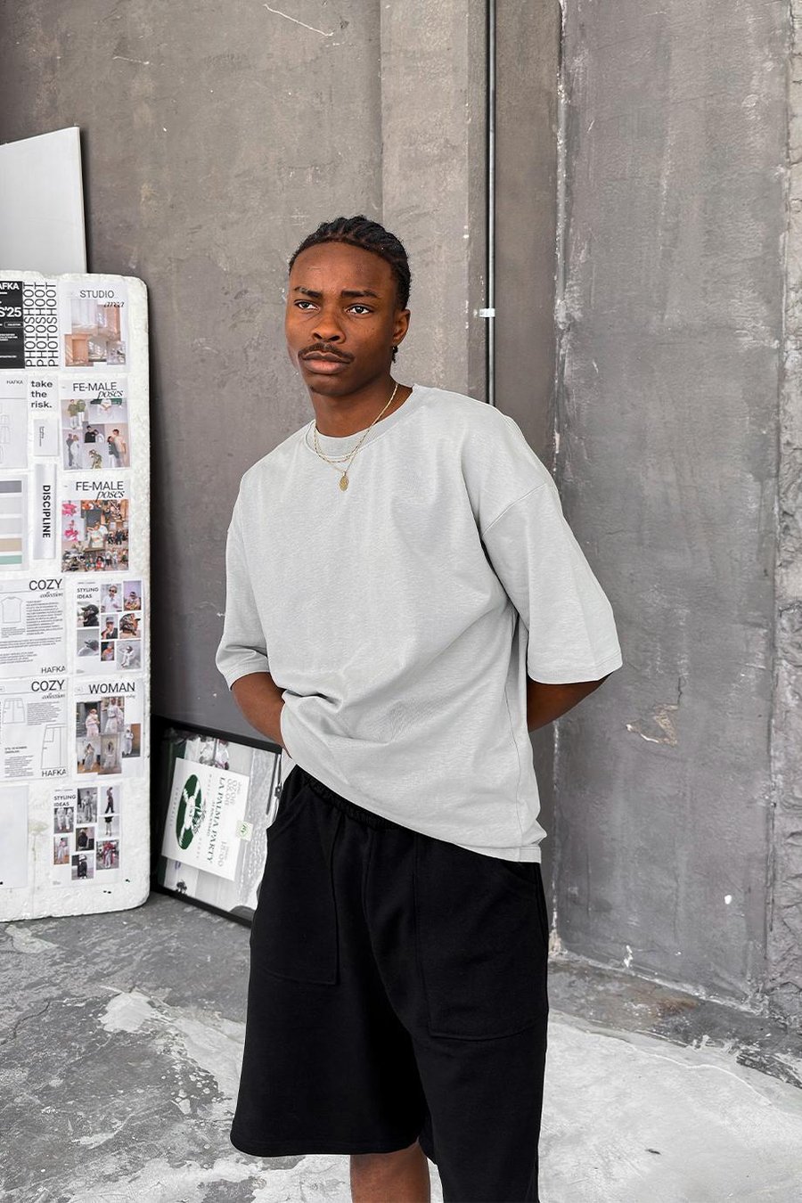 Gri Cozy Basic Oversize Tişört