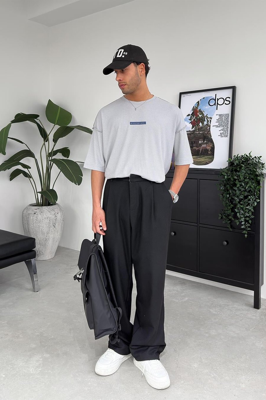 Gri Fitilli Another Level MH Oversize Tişört