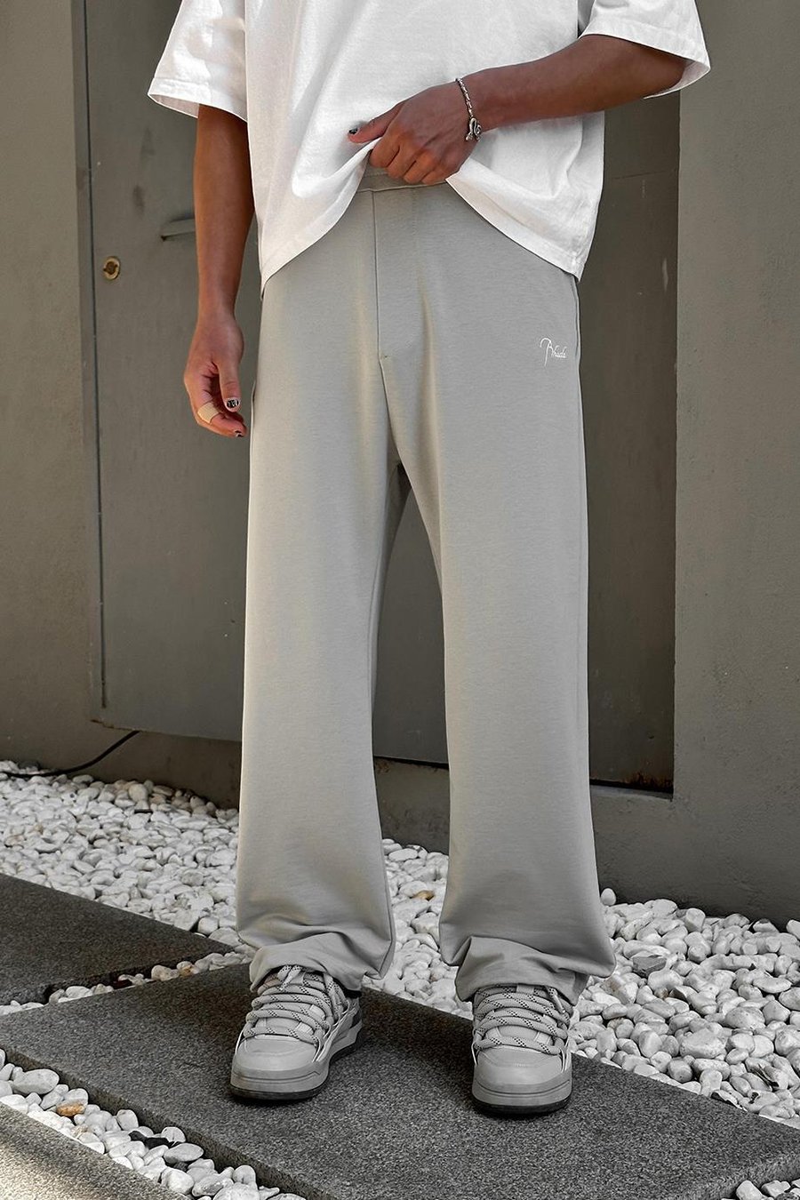 GRİ Rhude OUTPLENTY PREMİUM Paçası Ayarlanabilir Baggy Eşofman