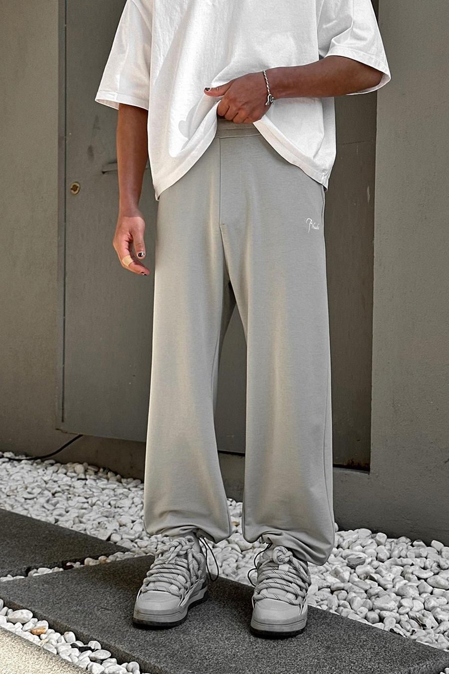 GRİ Rhude OUTPLENTY PREMİUM Paçası Ayarlanabilir Baggy Eşofman