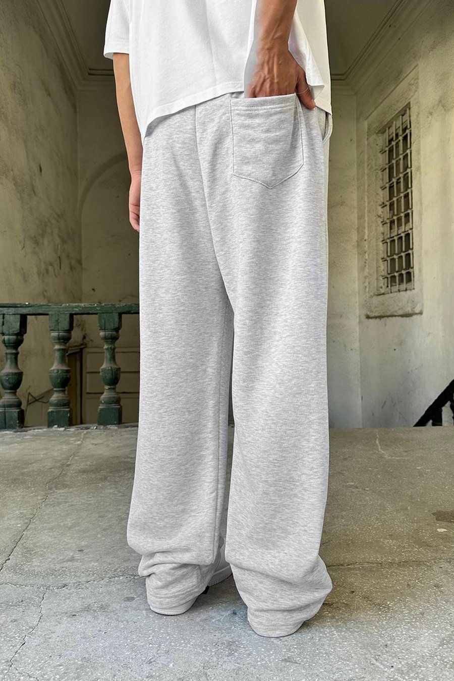 GRİ Saint OUTPLENTY PREMİUM Paçası Ayarlanabilir Baggy Eşofman