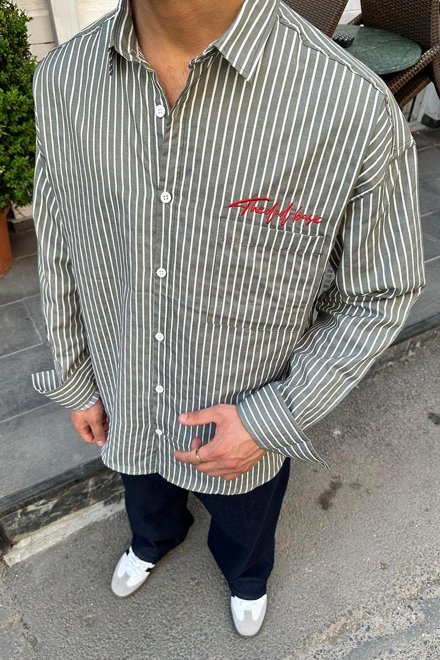 HAKİ Basic Nakış Detay DAD Oversize Gömlek