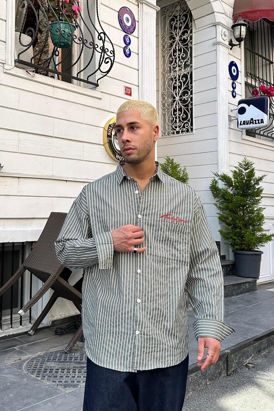 HAKİ Basic Nakış Detay DAD Oversize Gömlek