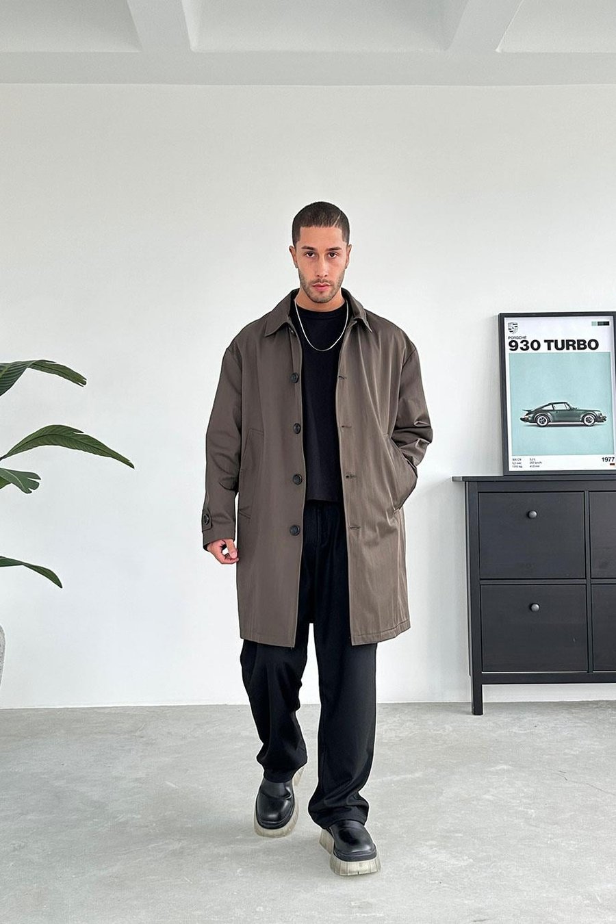 Haki Basic Oversize Trençkot