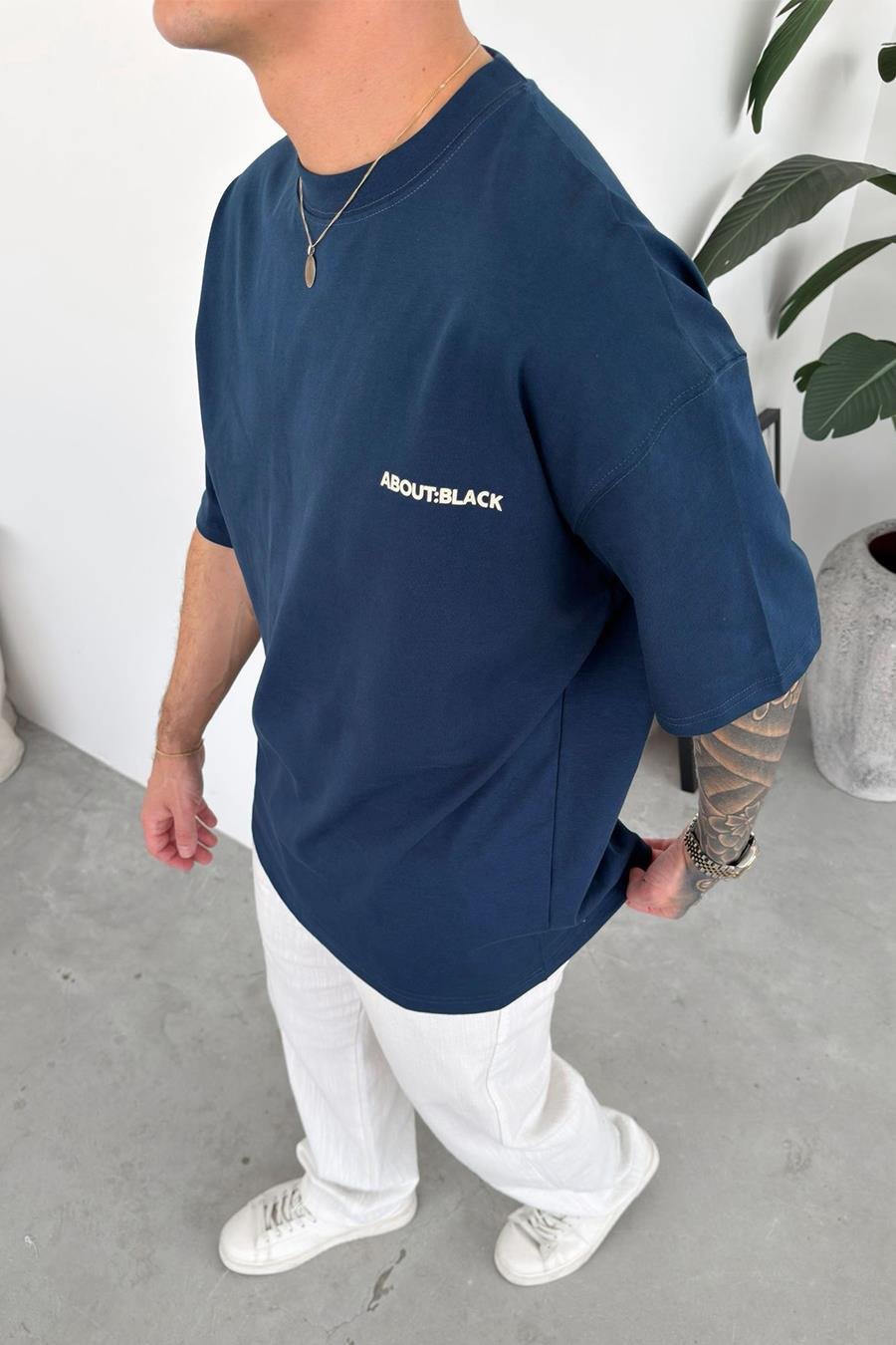 İndigo About Baskılı Oversize Tişört