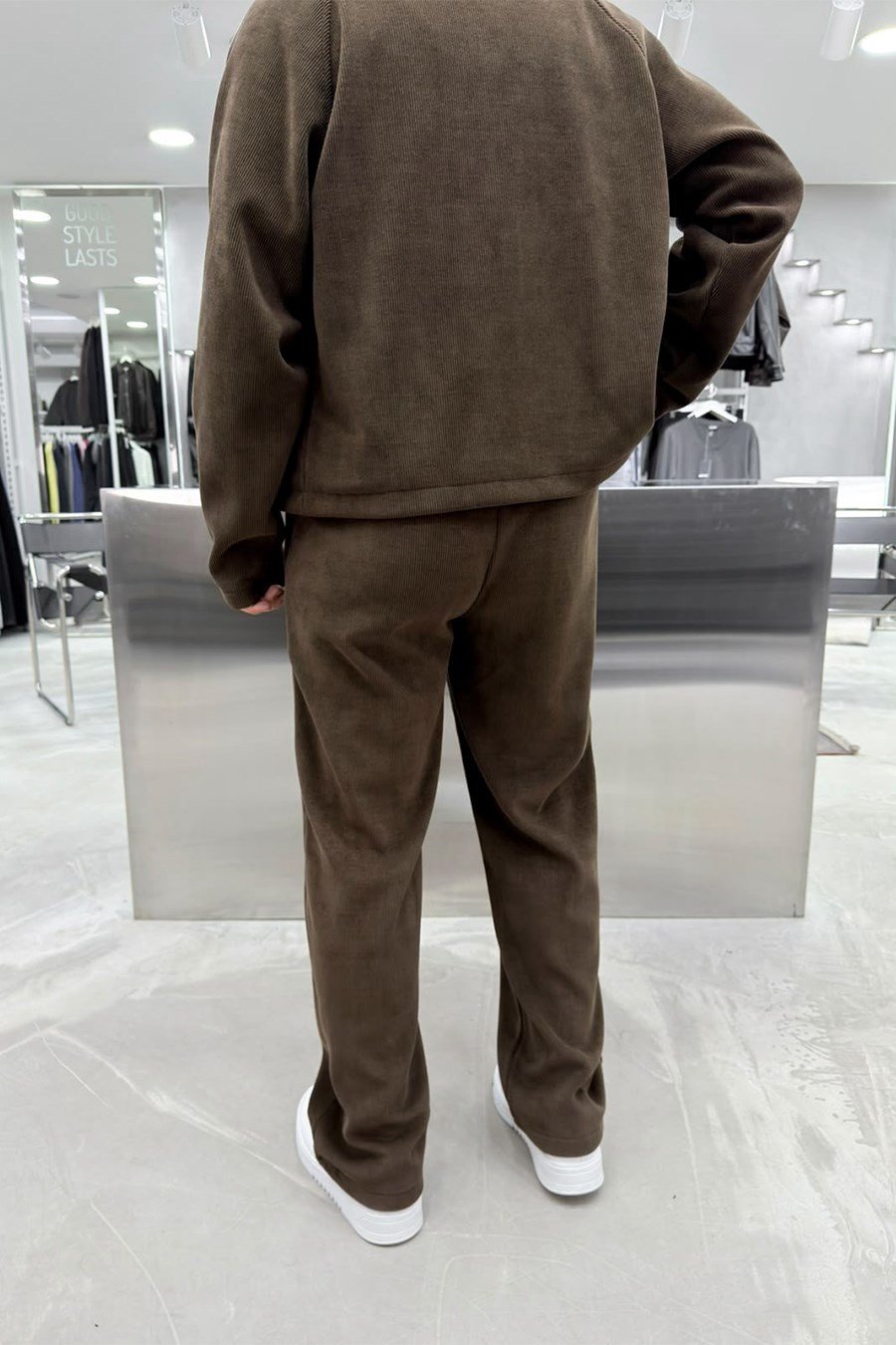 Kahverengi Basic Fitilli Baggy Pantolon