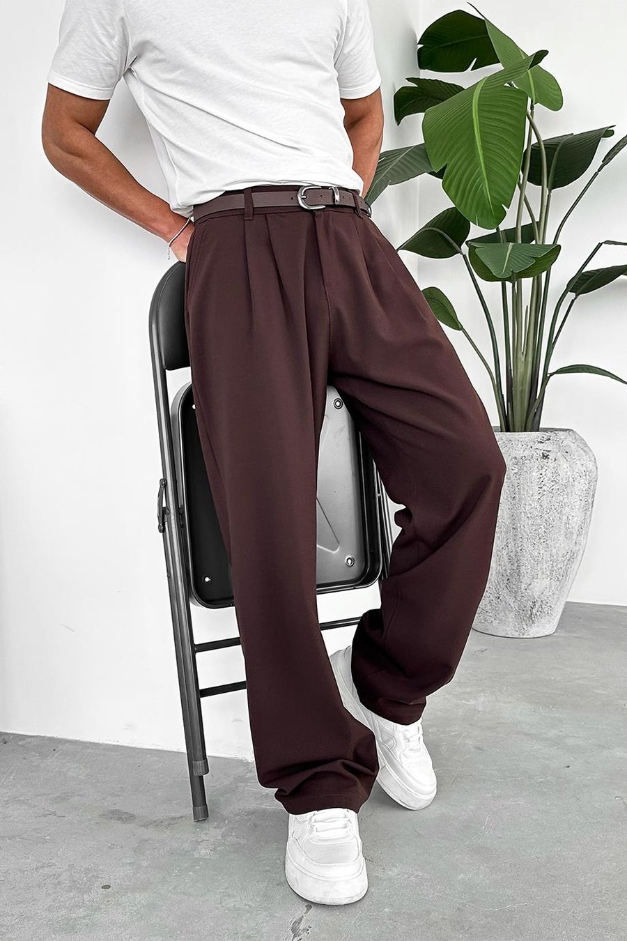 Kahverengi Basic Premium Kumaş Pantolon