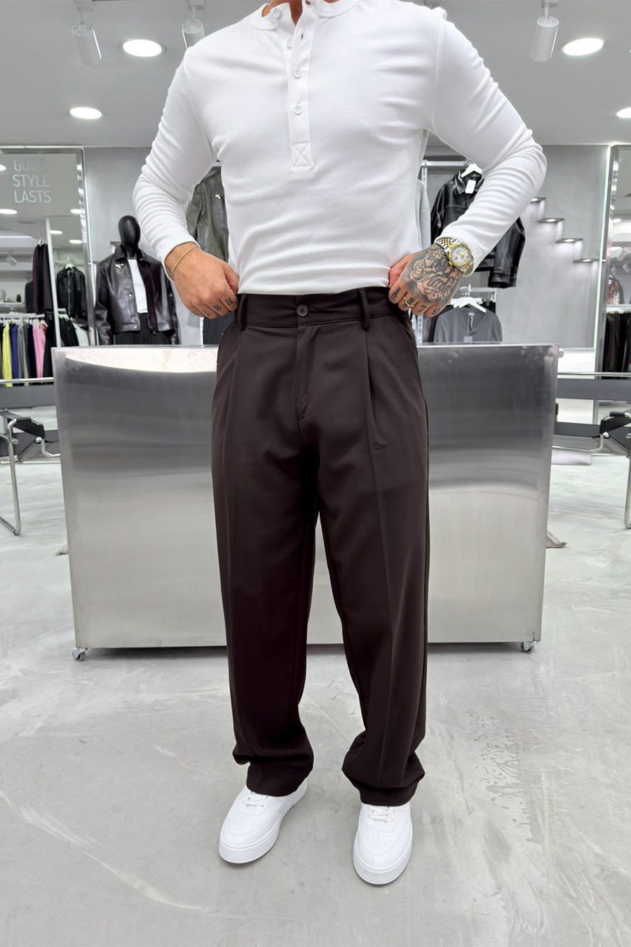 Kahverengi Basic Premium Kumaş Pantolon