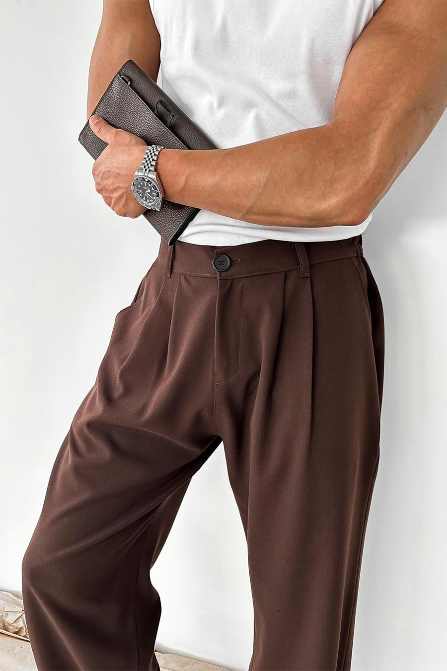 Kahverengi Basic Premium Kumaş Pantolon