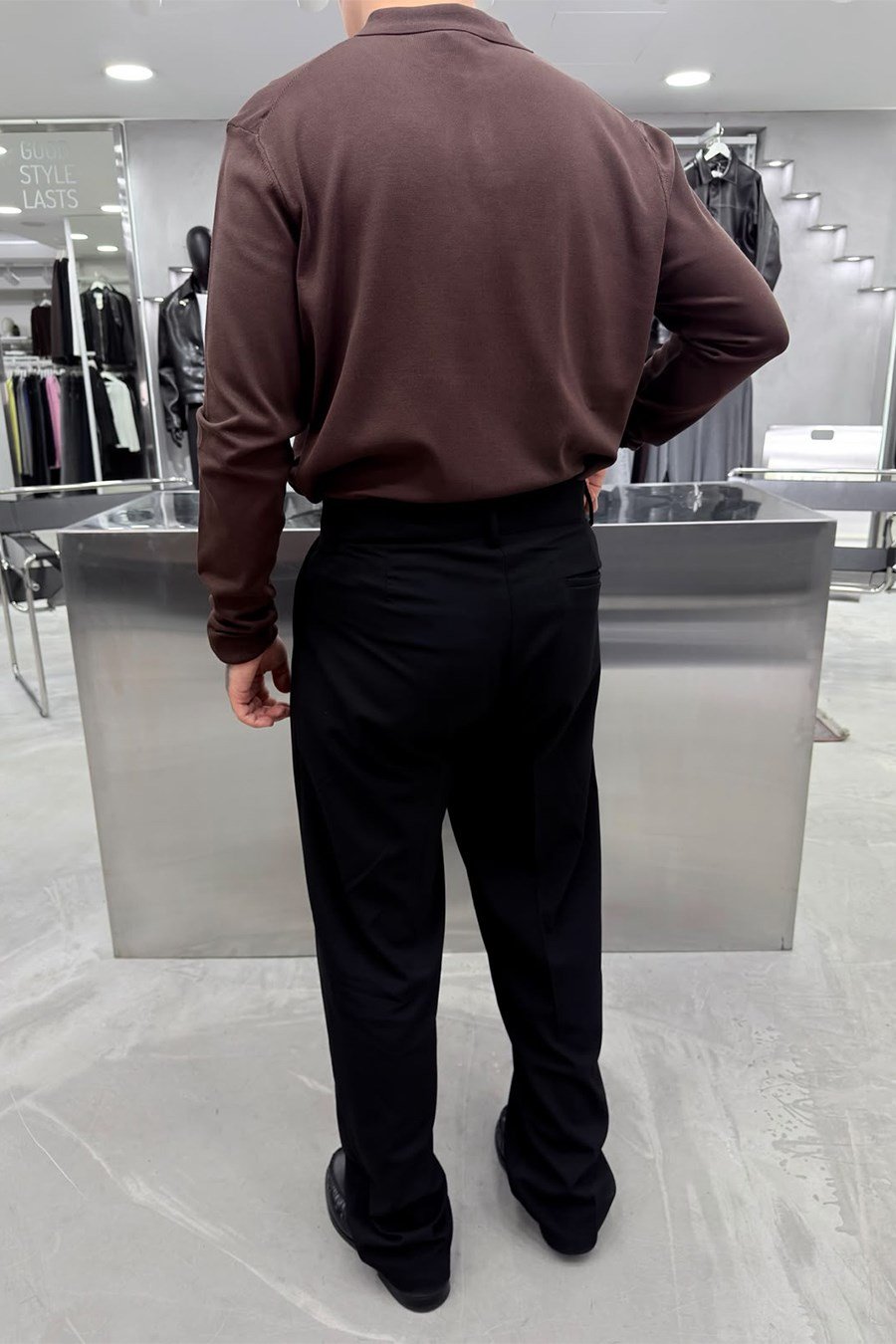 Kahverengi Basic Premium Oversize Polo Yaka Tişört