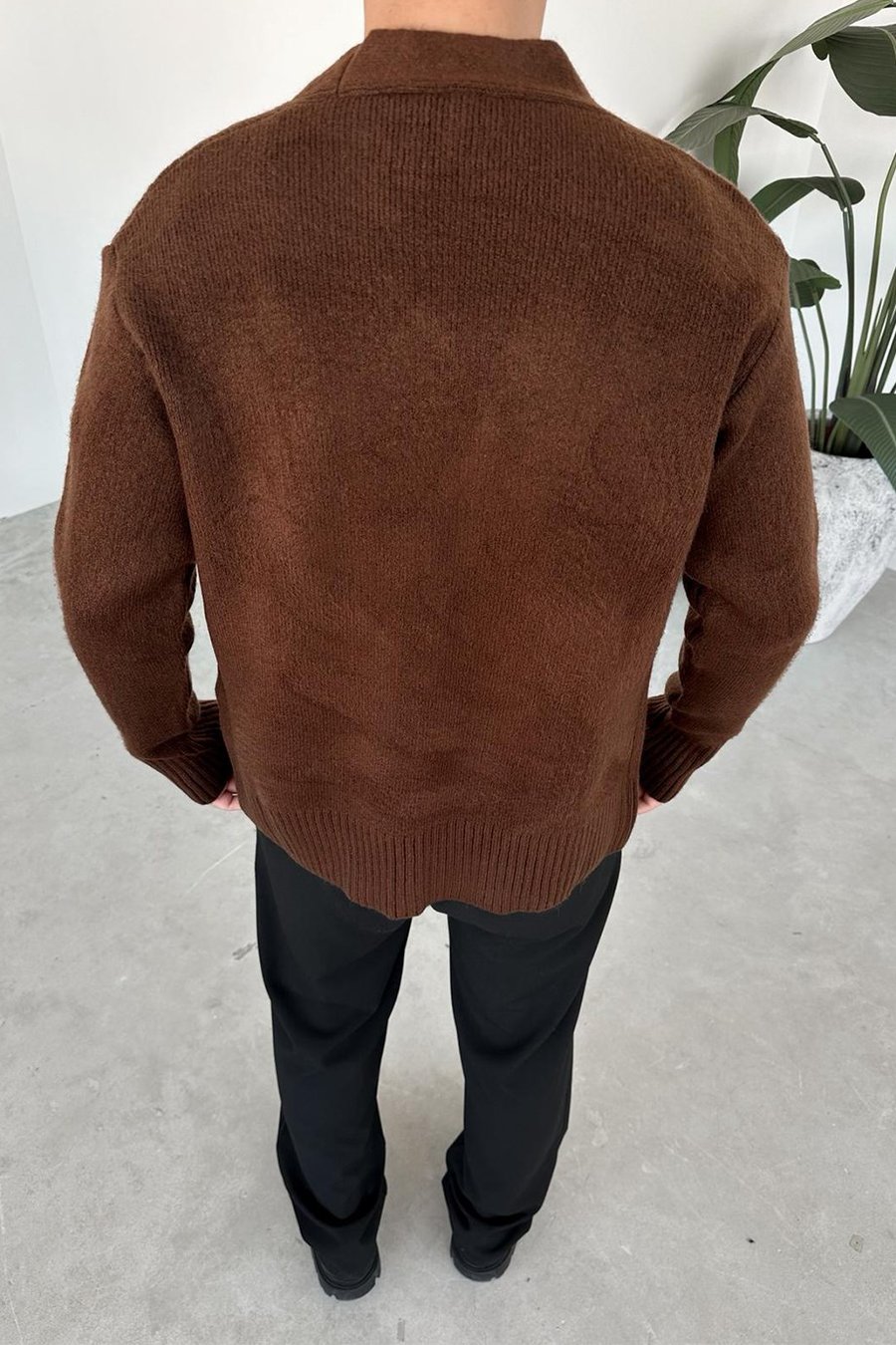 Kahverengi Basic Soft Relaxed Hırka