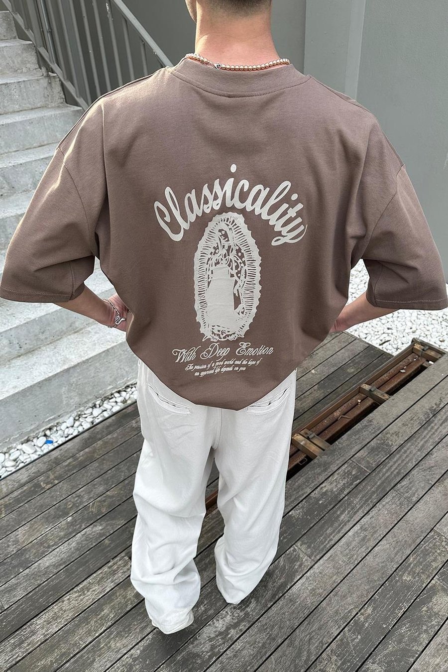 Kahverengi Classicality OUTPLENTY PREMİUM Oversize Tişört