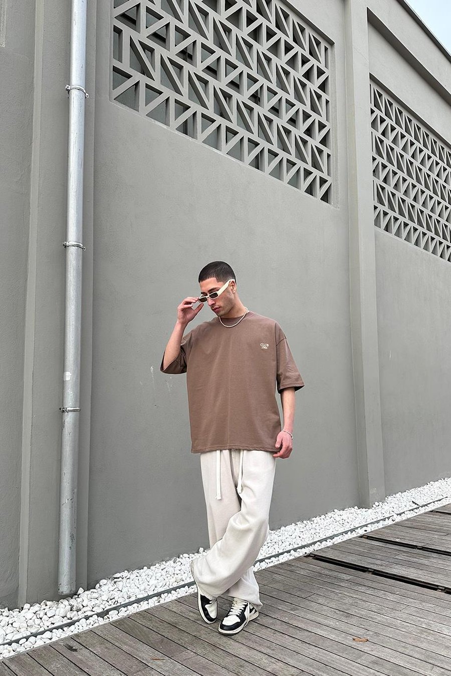 Kahverengi Club 1984 OUTPLENTY PREMİUM Oversize Tişört