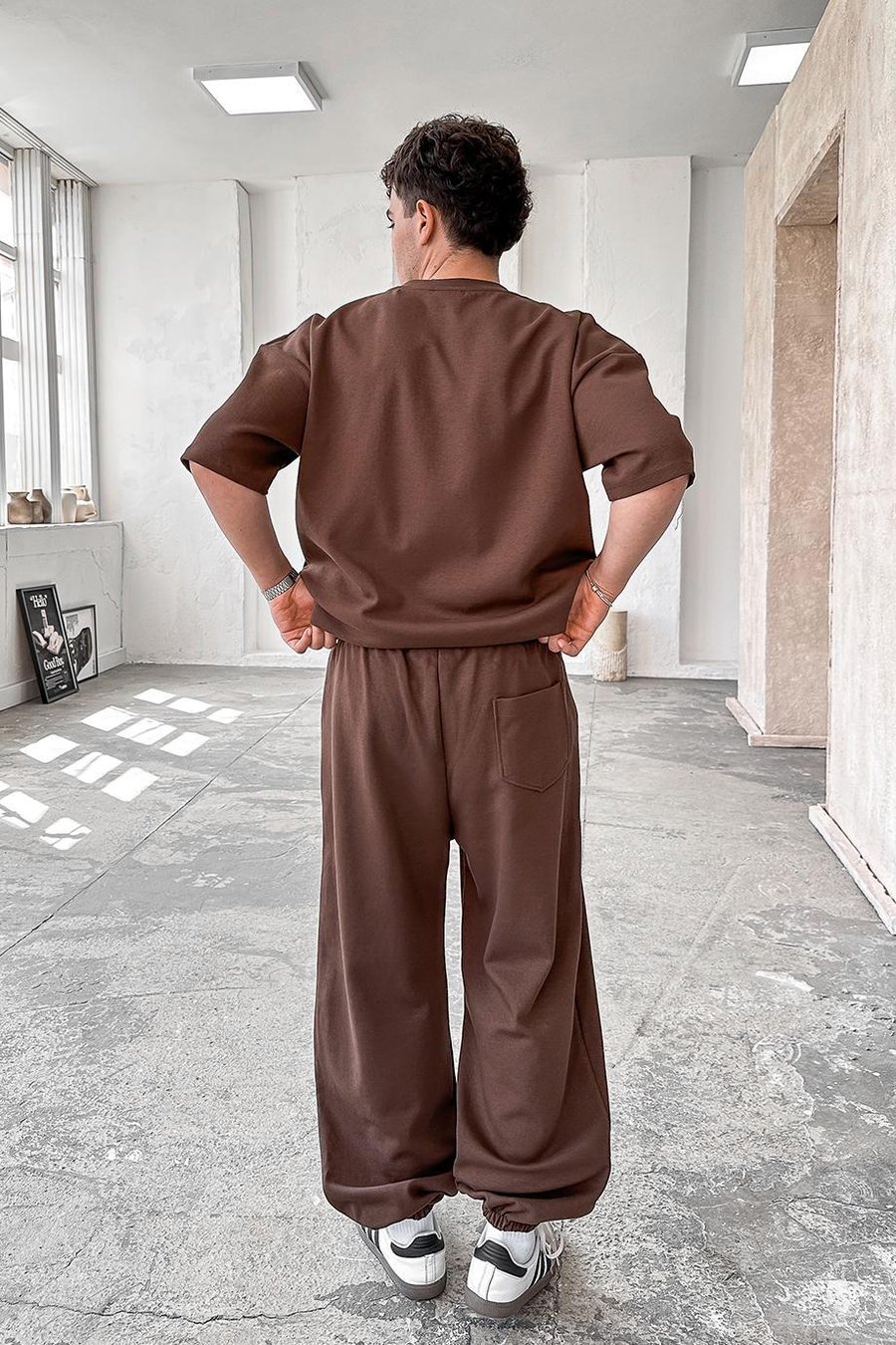 Kahverengi Cozy Premium Basic Paça Lastik Eşofman