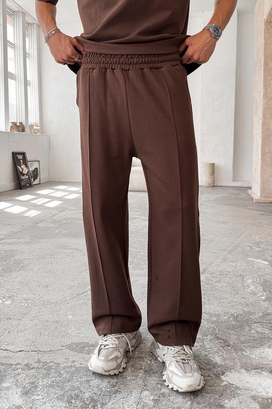 Kahverengi Cozy Premium Çımalı Baggy Eşofman