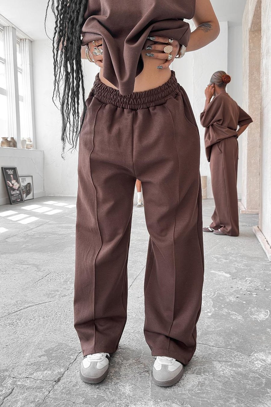 Kahverengi Cozy Premium Çımalı Baggy Eşofman