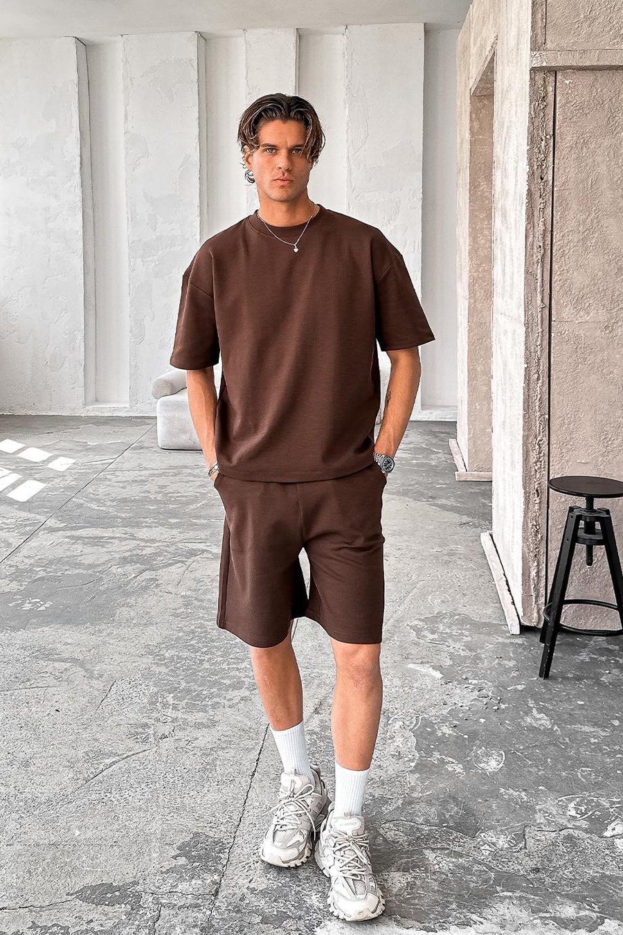 Kahverengi Cozy Premium Oversize Tişört
