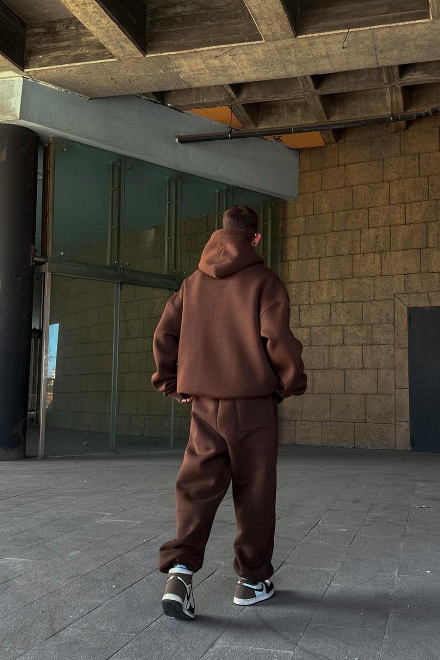 Kahverengi HAFKA PREMİUM 3 İplik Şardonlu Oversize Sweatshirt