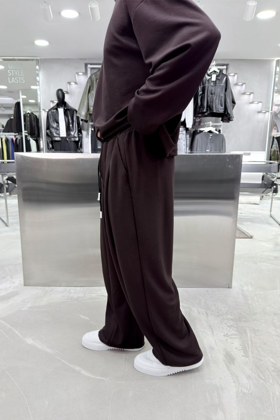 Kahverengi Premium Basic Oysh Kumaş Oversize Eşofman Takımı