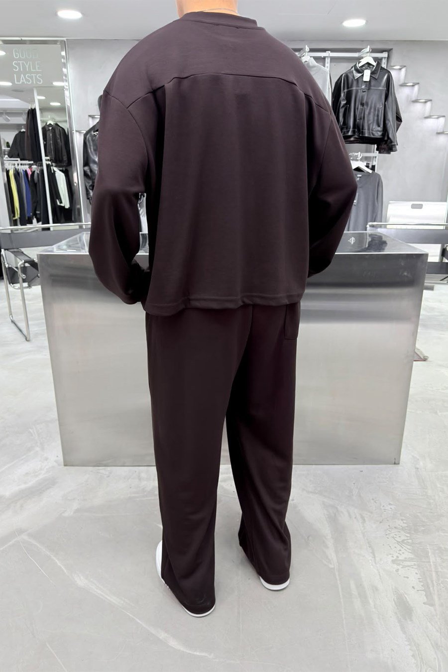 Kahverengi Premium Basic Oysh Kumaş Oversize Eşofman Takımı