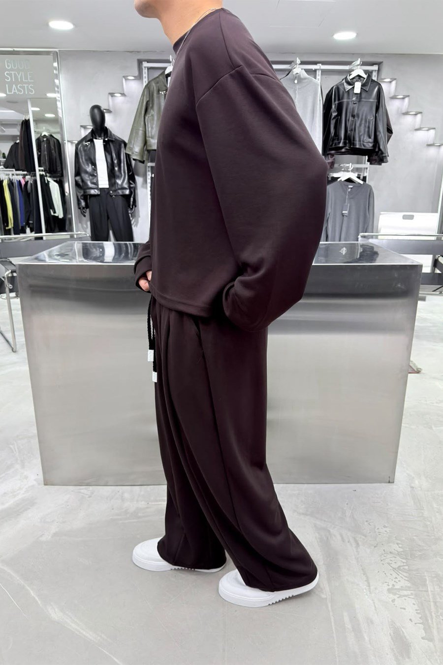 Kahverengi Premium Basic Oysh Kumaş Oversize Eşofman Takımı