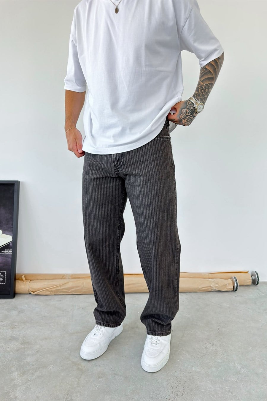 Kahverengi Premium Tasarım Baggy Fit Pantolon