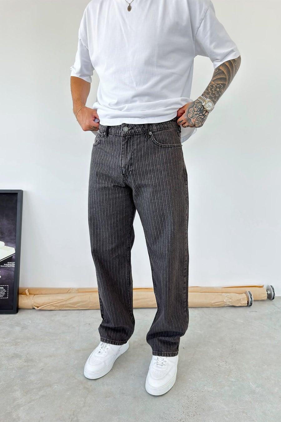 Kahverengi Premium Tasarım Baggy Fit Pantolon