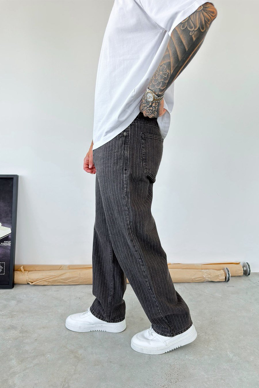 Kahverengi Premium Tasarım Baggy Fit Pantolon