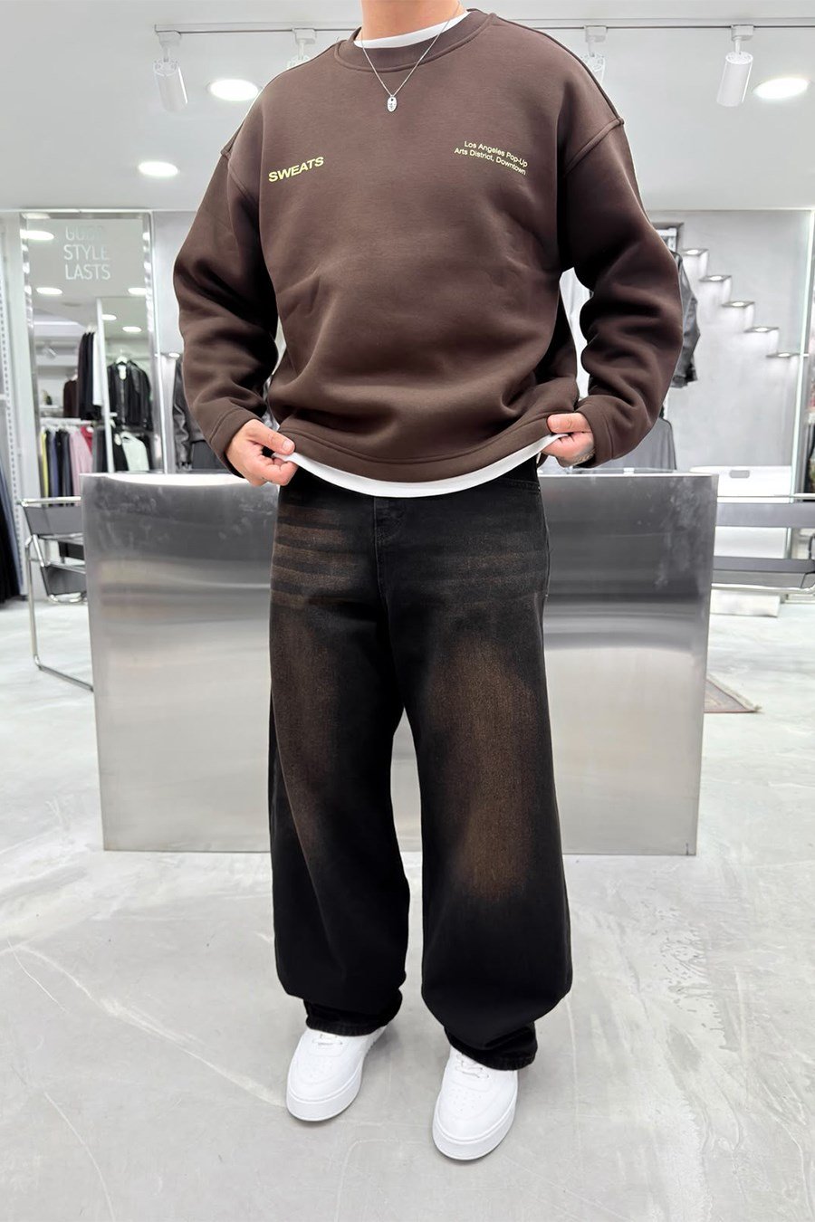 Kahverengi Soft Degrade Premium Süper Baggy Pantolon